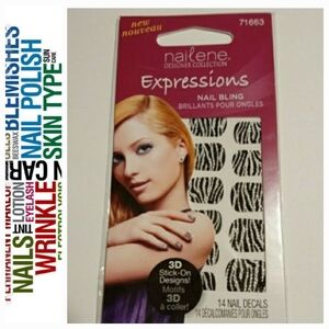 2/$8 Nailene Nail Strips Stickers-Zebra Bling